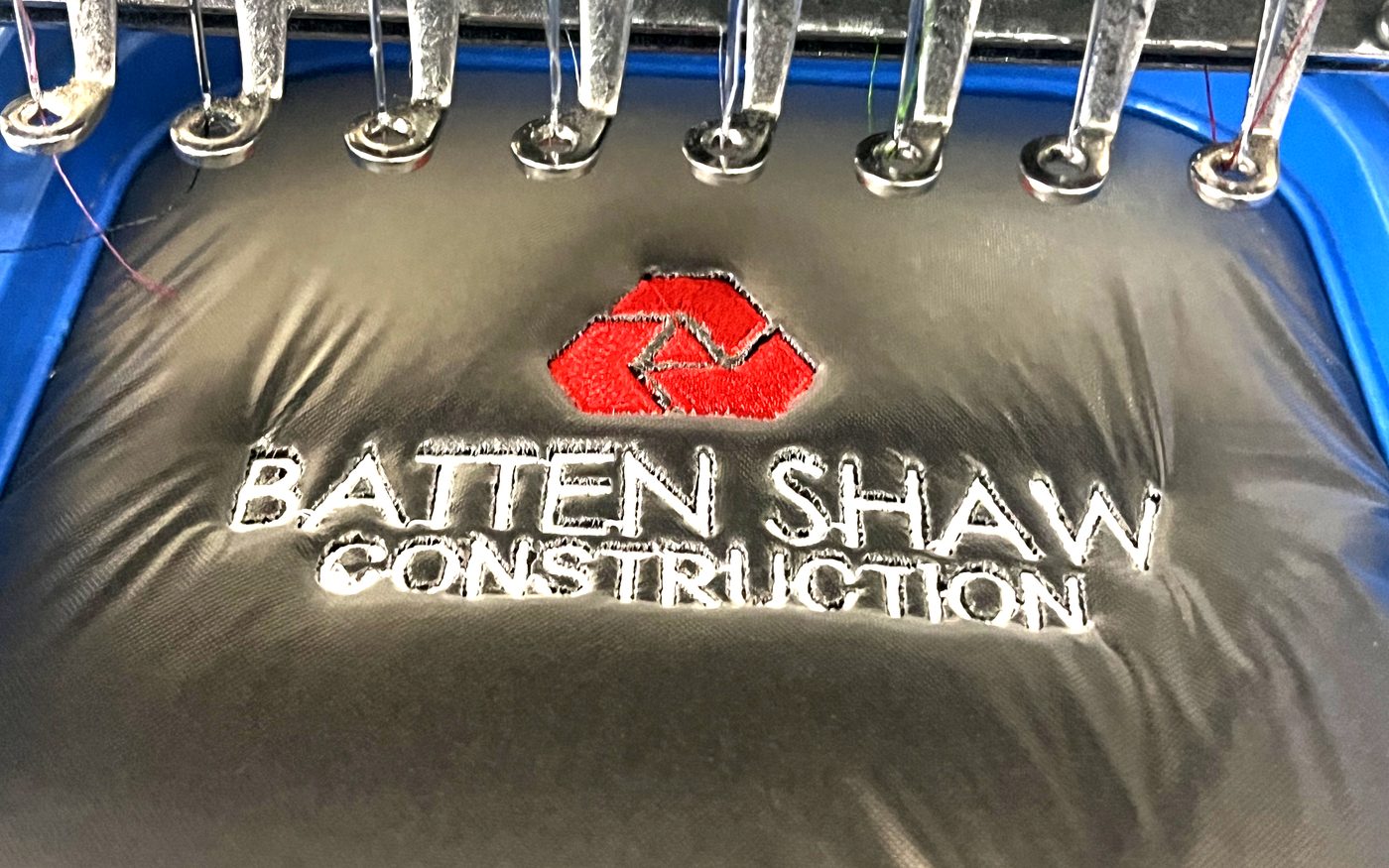Corporate logo embroidery on jacket