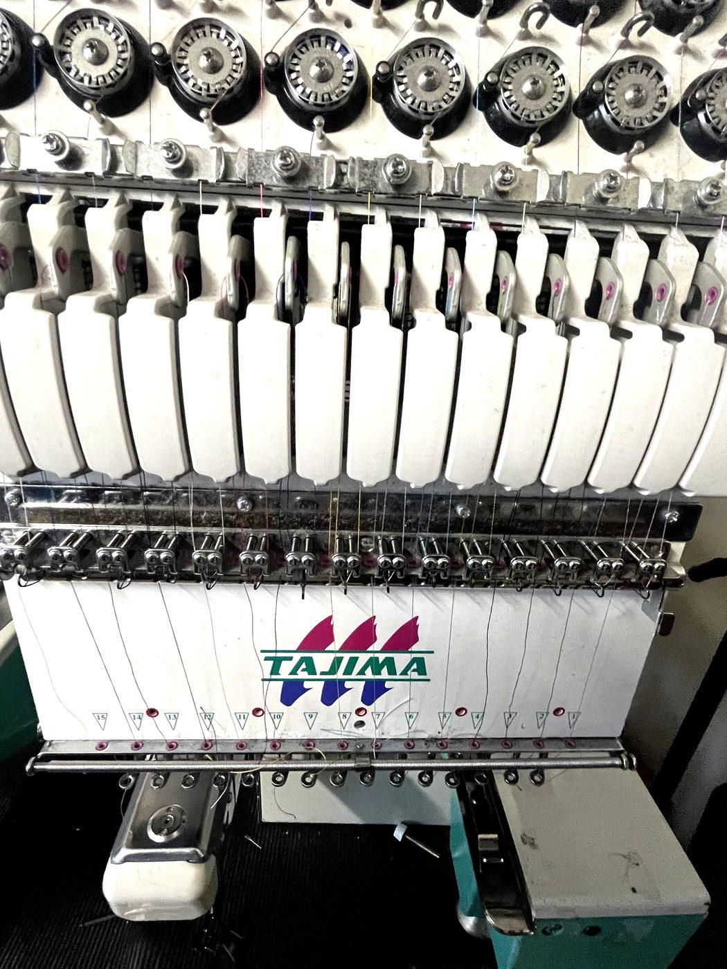 Tajima embroidery machine needle bar detail